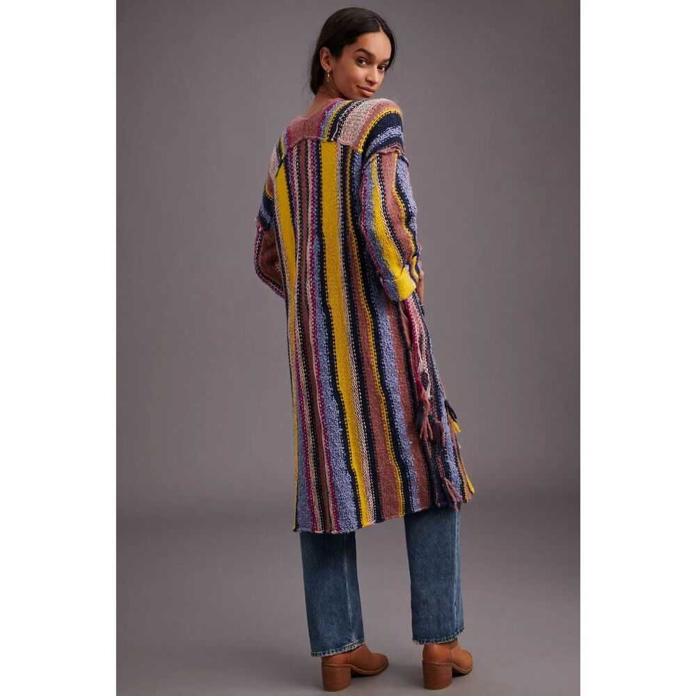 New Anthropologie Pilcro Dreamer Striped Duster Sweater Size Xs/s - Picture 4 of 11